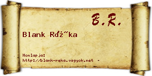 Blank Réka névjegykártya