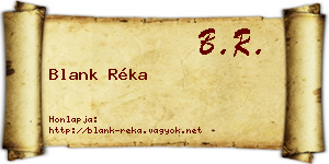 Blank Réka névjegykártya